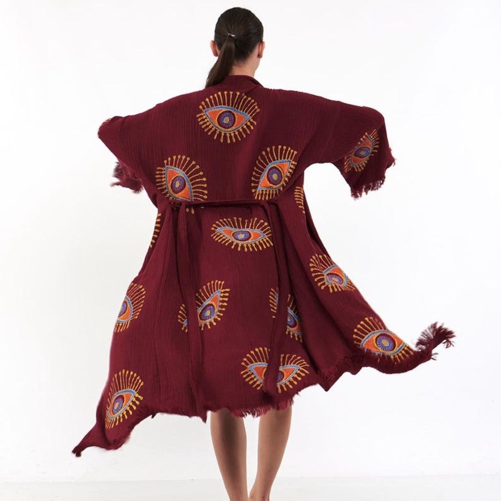 Nordstrom Maroon Eye Motif Robe